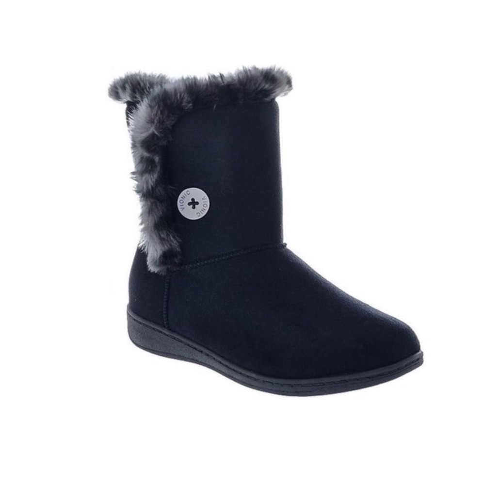 VIONIC | Shoes | Vionic Fairfax Black Boots Size 8 Lined Button Detail| Orthotic